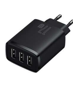Chargeur mural compact 3xUSB - 17W noir